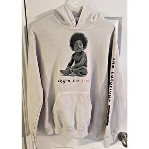 Notorious BIG Skys the Limit Hoodie Sweatshirt Black S Rap Biggie Smalls Hip Hop